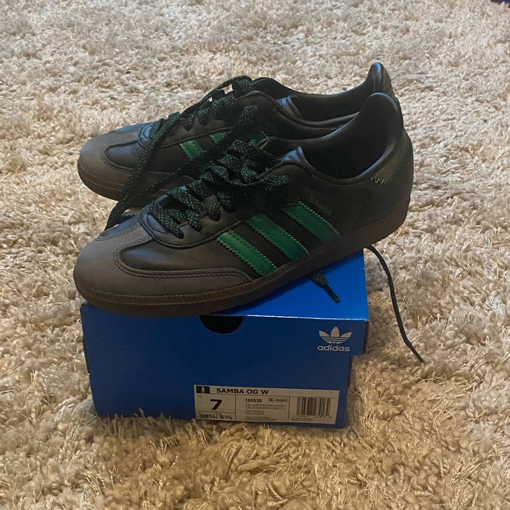 Adidas Samba OG Men's Black and Green Sneakers